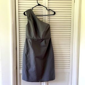 NWT 6 J. Crew gray cotton lined asymmetric dress